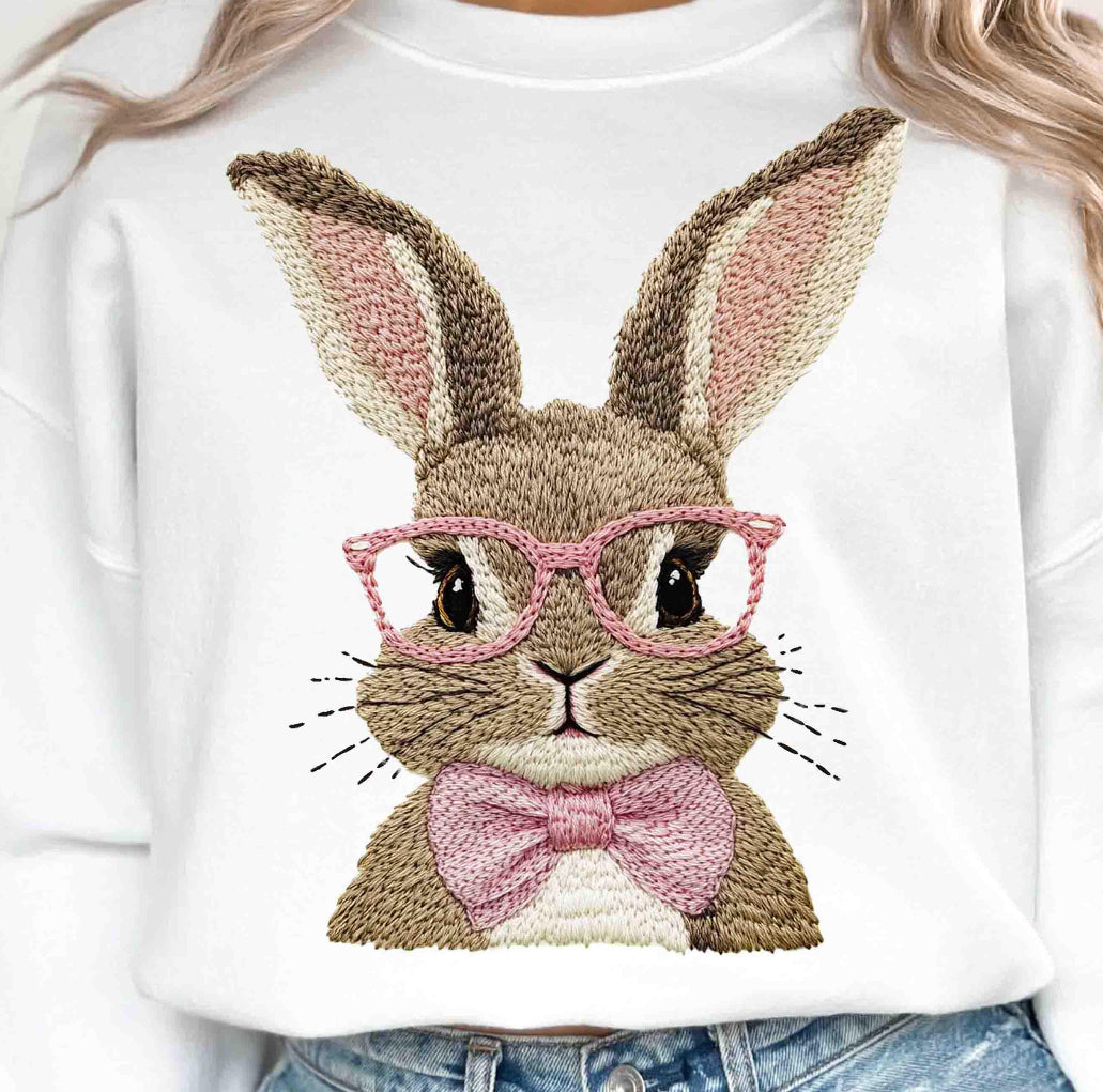 Faux Embroidery Easter Bunny DTF TRANSFER