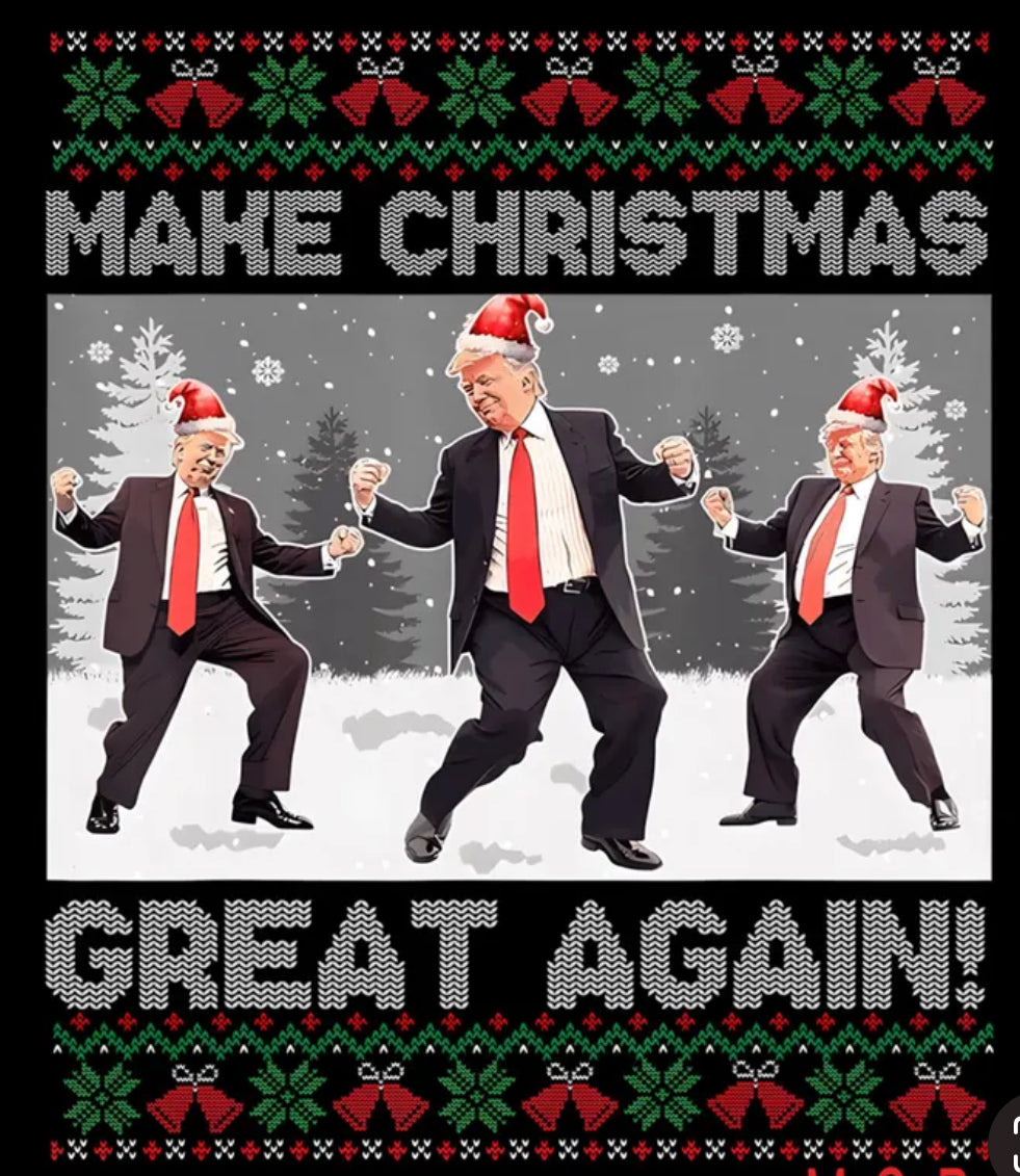 Make Christmas Great Again Trump Ugly Sweater DTF transfer