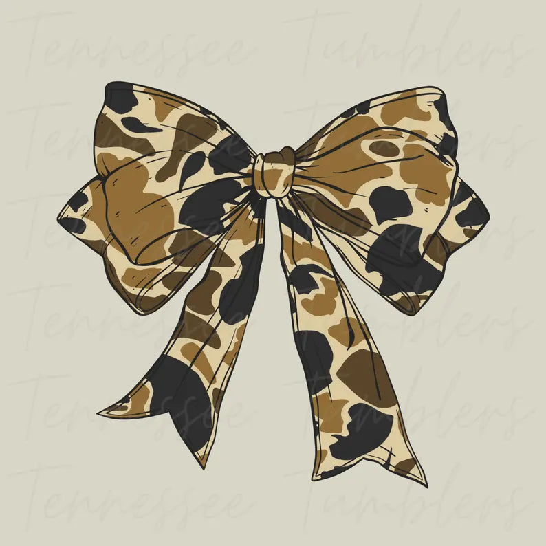 Camo Croquette Bow version 2 DTF transfer