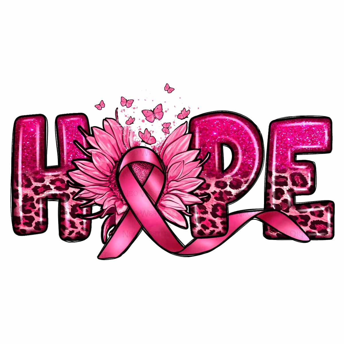 HOPE Breast Cancer Awareness DTF transfer