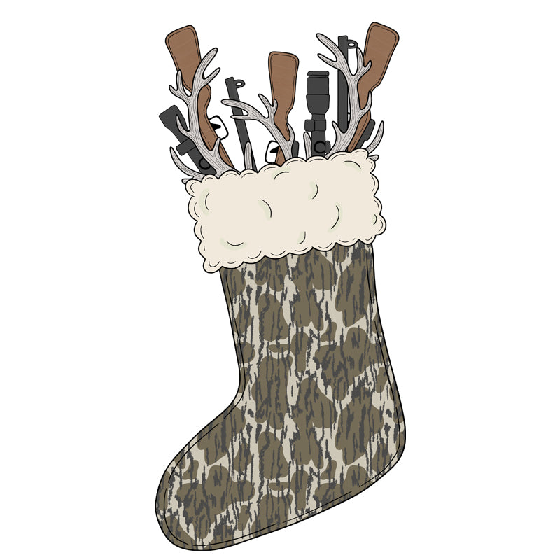 Camo Christmas Stocking DTF transfer