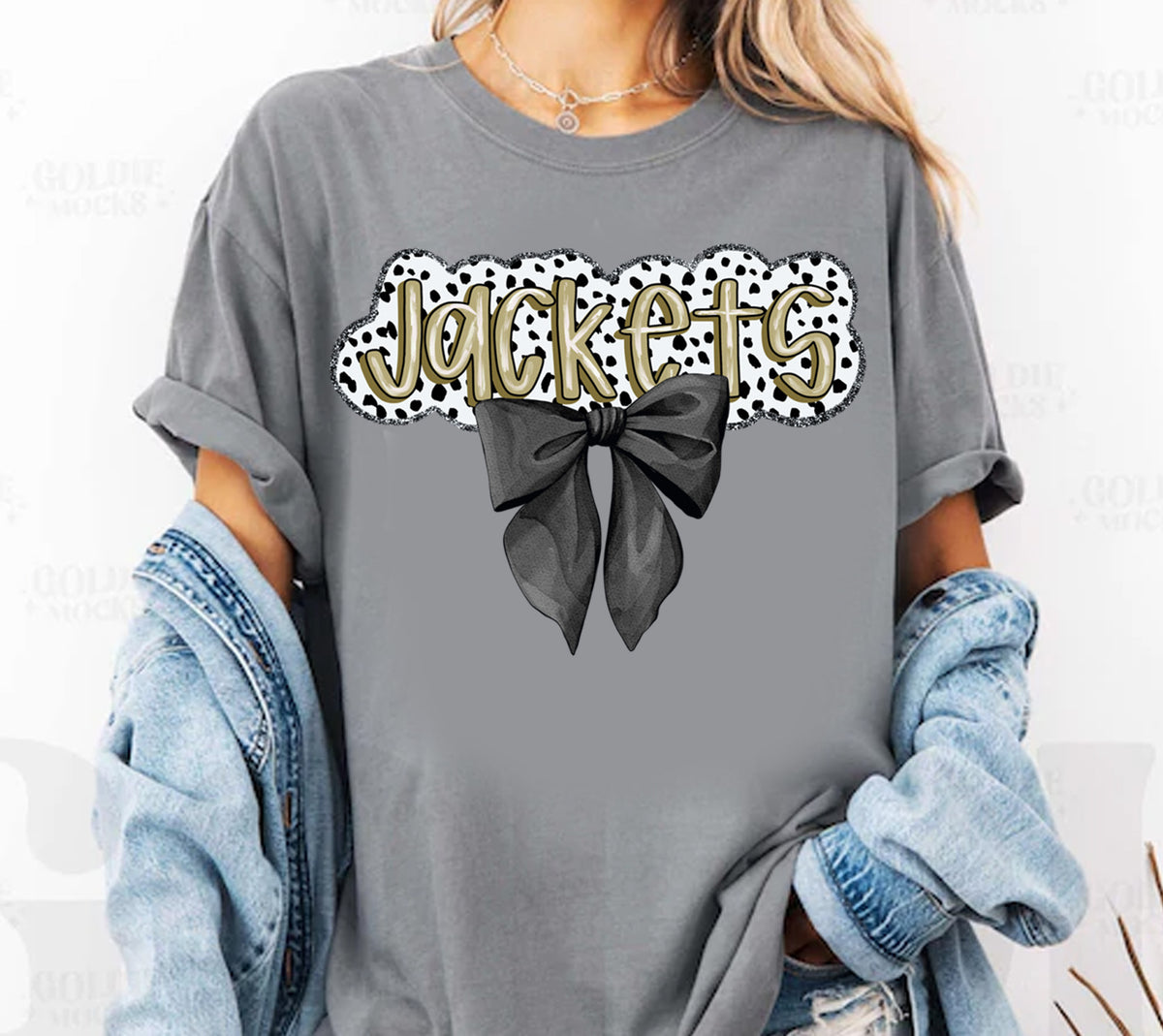 Jackets Polka Dot Bow Comfort Color Tee