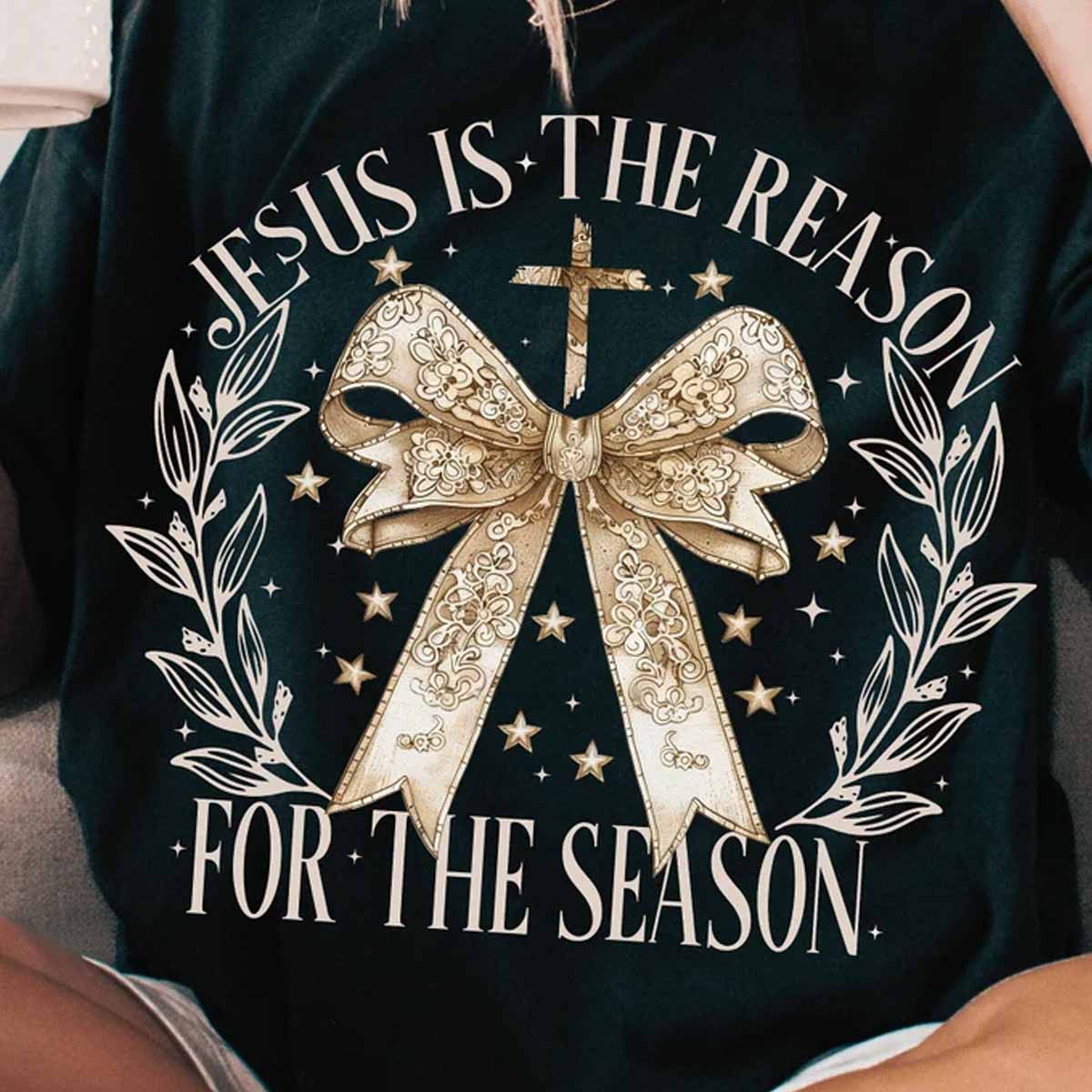 Jesus is the Reason Coquette Bow DTF transfer