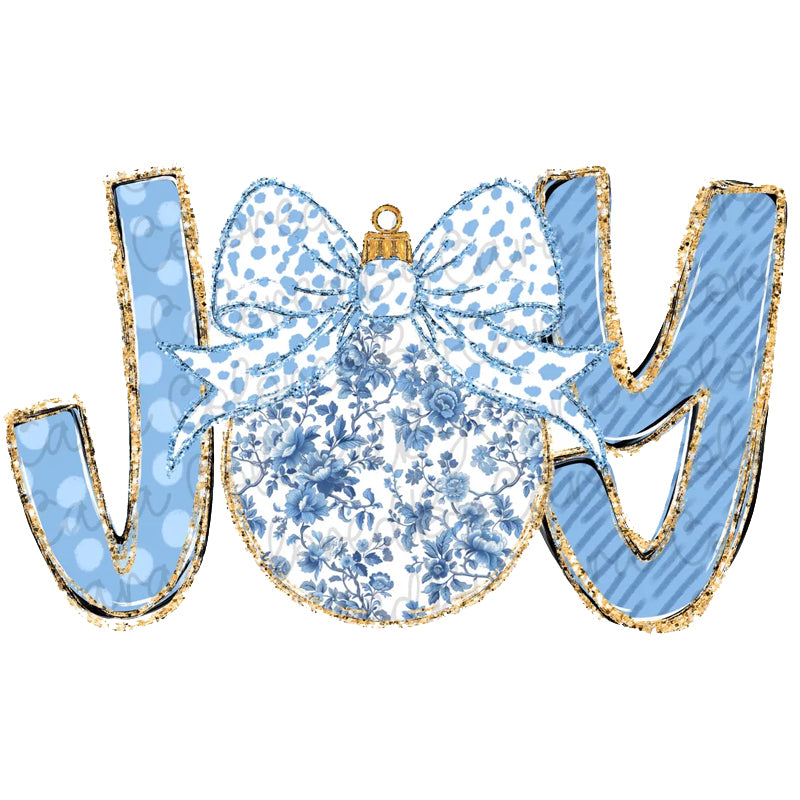 JOY Blue Christmas DTF transfer