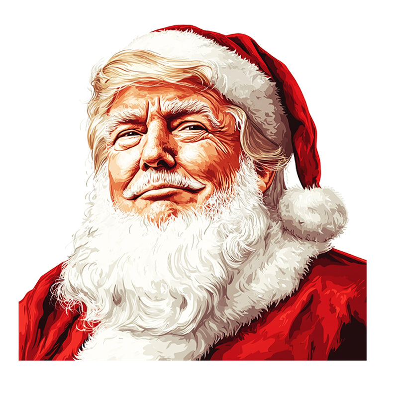 Trump Santa Portrait With or Without  Words DTF Transfer