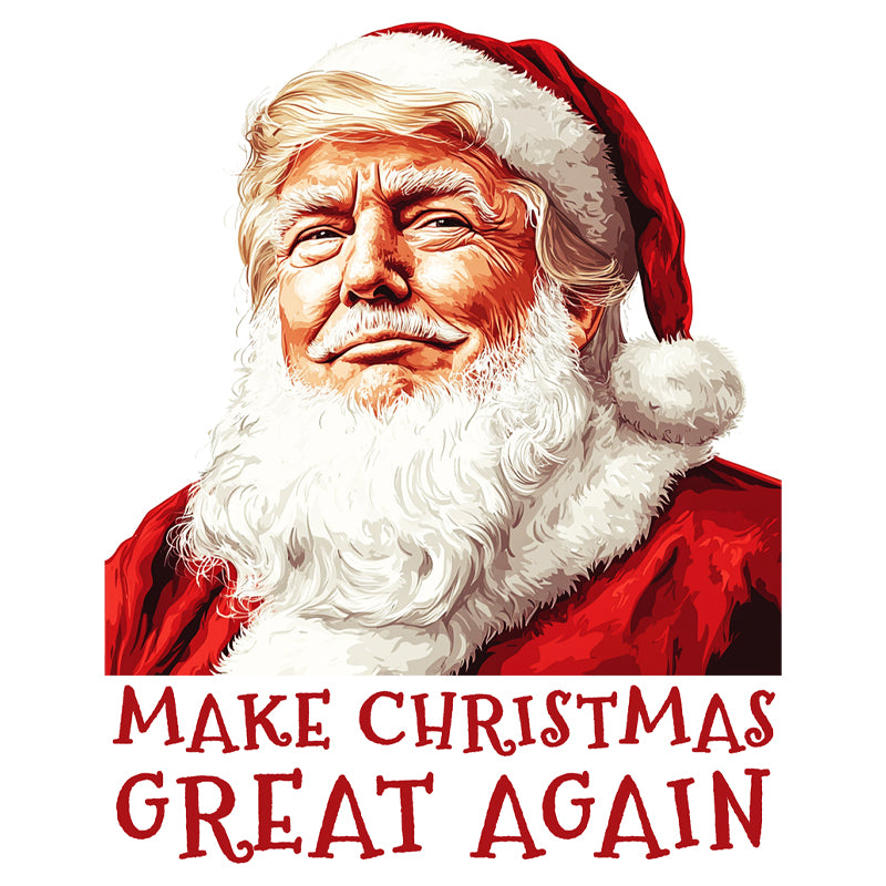 Trump Santa Portrait With or Without  Words DTF Transfer