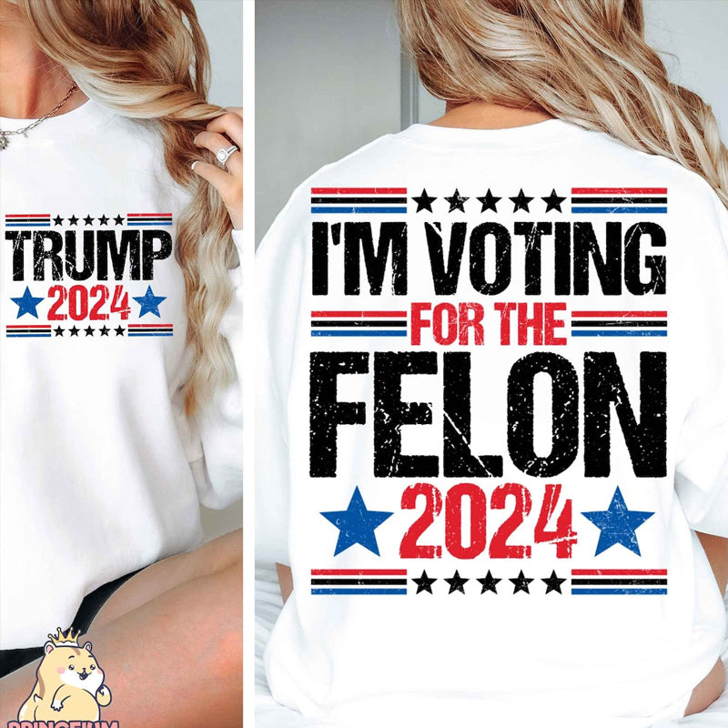 Voting For Felon T-shirt (white)